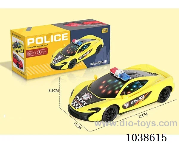 Electric 3D Gimbal Police Car  with Light & Music 2color mixed  loading in color box