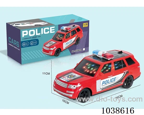 Electric 3D Gimbal Police Car  with Light & Music 2color mixed  loading in color box