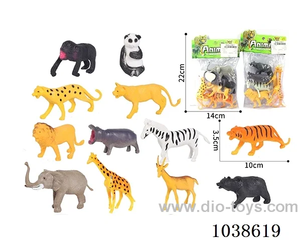 6pcs  animals in PP bag with header