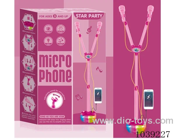 Dual microphone with light &music in color box