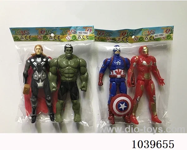 16cm 2pcs Thor, Hulk, Captain America, Iron Man with light