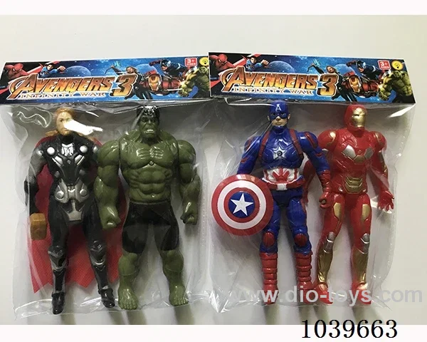 2pcs 16cm Thor, Hulk, Captain America, Iron Man with light