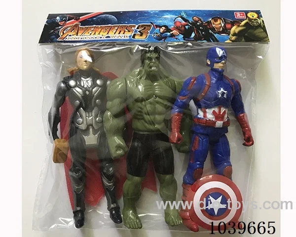 3pcs Thor, Hulk, Captain America with light