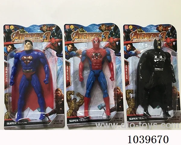 16cm Superman, Spiderman, Batman with light 3sets mixed loading