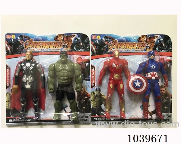16cm 2pcs Thor, Hulk, Captain America, Iron Man with light