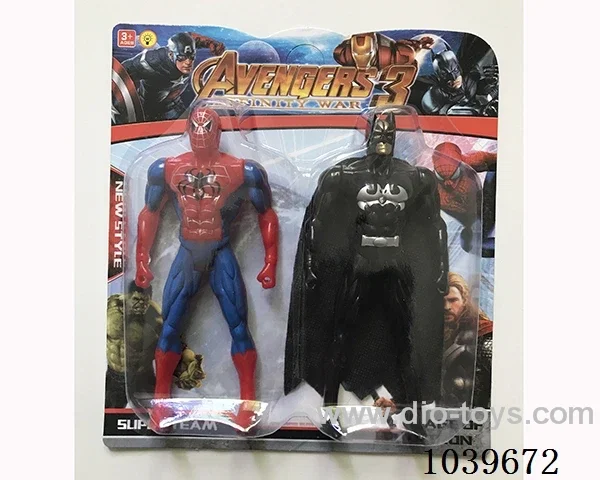16cm 2pcs Spiderman, Batman with light