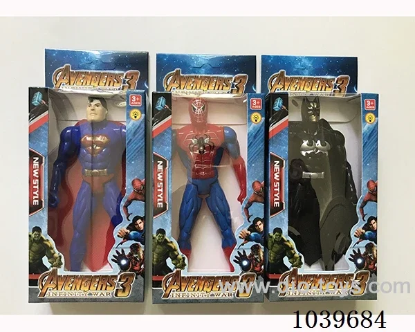 16cm Superman, Spiderman, Batman with light 3sets mixed loading