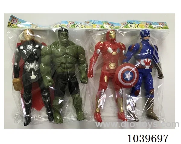 22cm 2pcs  Thor, Hulk, Captain America, Iron Man with light