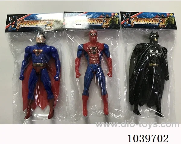 22cm Superman, Spiderman, Batman with light 3sets mixed loading
