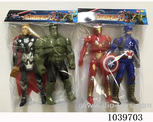 22cm 2pcs Thor, Hulk, Captain America, Iron Man with light