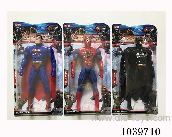 22cm Superman, Spiderman, Batman with light 3sets mixed loading