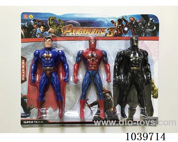 22cm 3pcs Superman, Spiderman, Batman with light