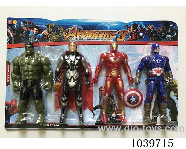 22cm 4pcs Thor, Hulk, Captain America, Iron Man with light