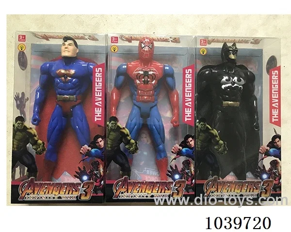 22cm Superman, Spiderman, Batman with light 3sets mixed loading
