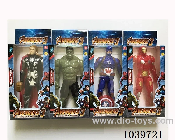 22cm Thor, Hulk, Captain America, Iron Man with light 4set mixed loading