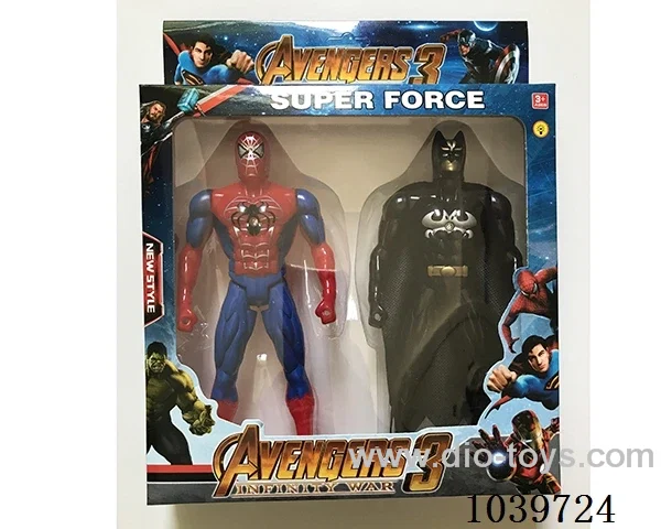 22cm 2pcs Spiderman, Batman with light