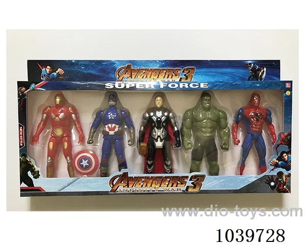 22cm 5pcs Thor, Hulk, Captain America, Iron Man, Spiderman with light