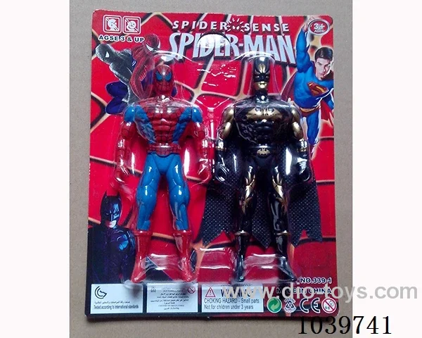 2pcs 12cm Spiderman, Batman