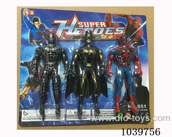 12cm 3pcs Spiderman, Batman