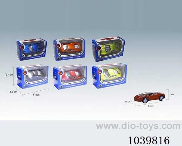 1:50 pull back alloy car 6sets&6color mixed loading   in window box