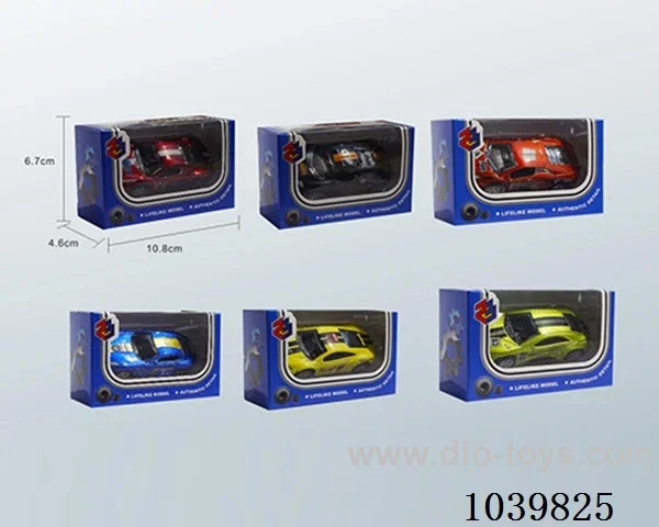 1:50pull back alloy car 6sets&6color mixed loading   in window box