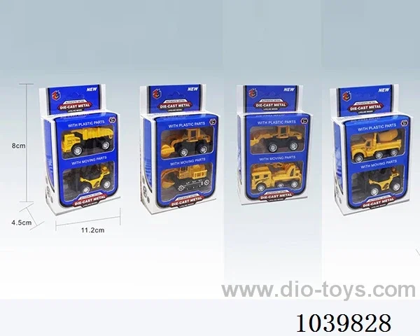 1:55 2pcs pull back alloy car 8sets&8color mixed loading   in window box