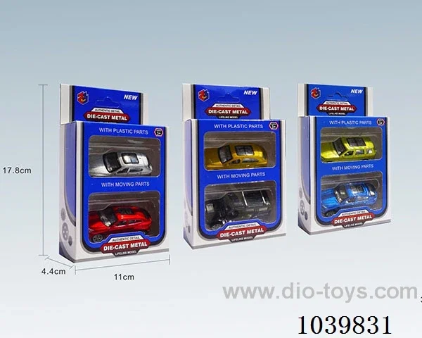 1:50 2pcs pull back alloy car 6sets&6color mixed loading   in window box
