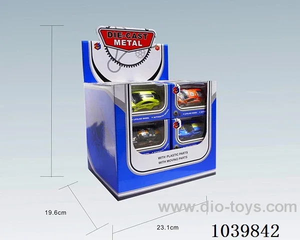 1:50 24pcspull back alloy car 6sets&6color mixed loading  in display box