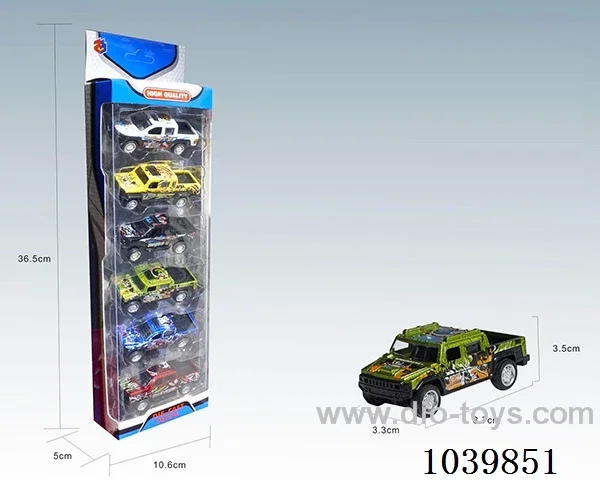 1:50 6pcspull back alloy car 6sets&6color mixed loading   in window box