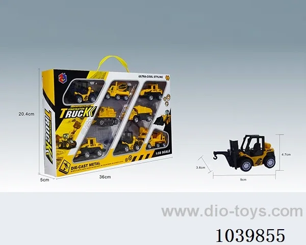 1:55 8pcs pull back alloy car 8sets mixed loading   in window box