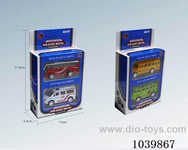 1:50 2pcs pull back alloy car 4sets&4color mixed loading   in window box