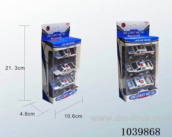 1:50 3PCS pull back alloy car 6sets&6color mixed loading   in window box