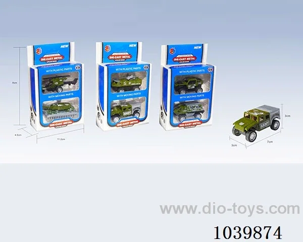 1:55 2pcs pull back alloy car 6sets&6color mixed loading   in window box