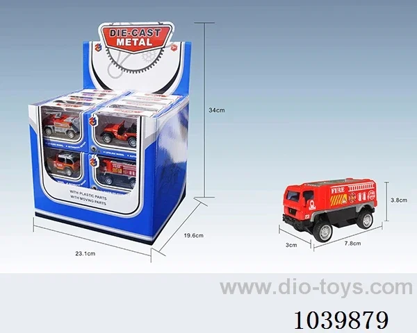 1:55 24pcspull back alloy car 6sets&6color mixed loading  in display box