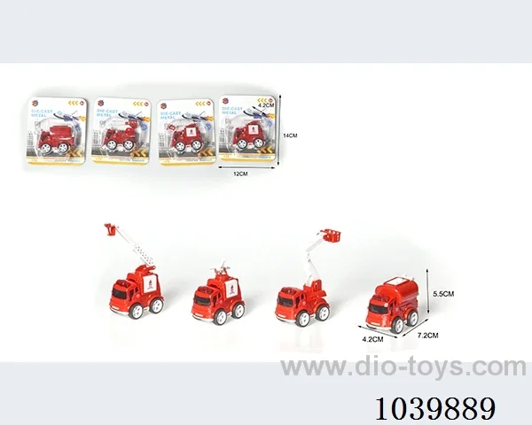 inertia alloy car 4sets mixed loading  in blister card
