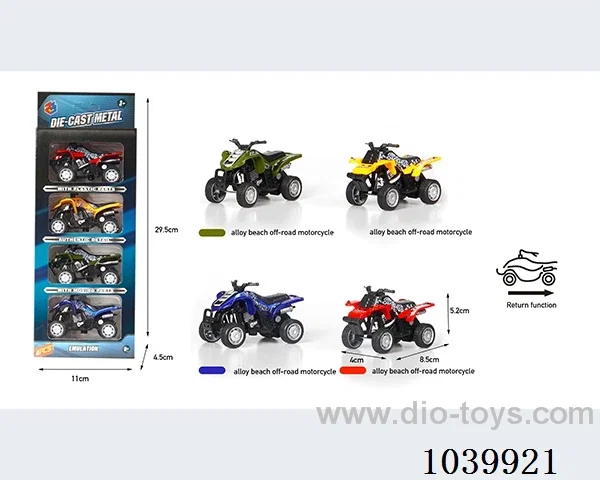1:55 4pcs pull back alloy car 2sets&4color mixed loading   in window box