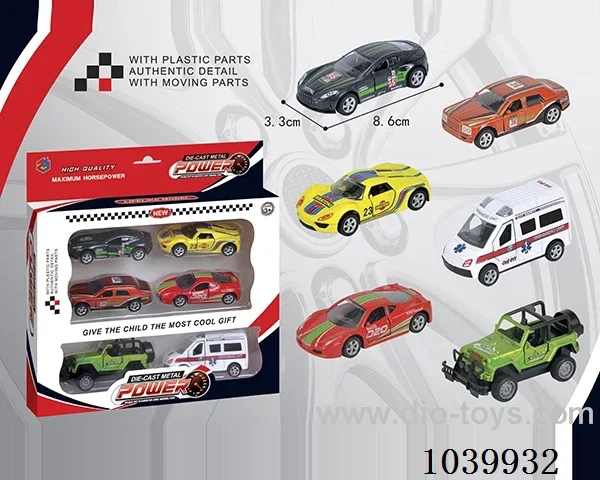 1:50 6pcspull back alloy car 6sets&6color mixed loading   in window box