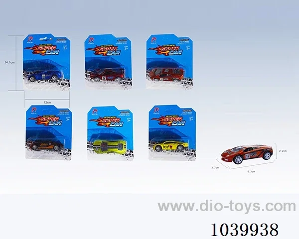 1:50pull back alloy car 6sets&6color mixed loading  in blister card