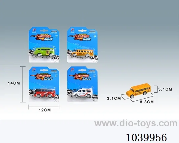 pull back alloy car 4sets&4color mixed loading  in blister card