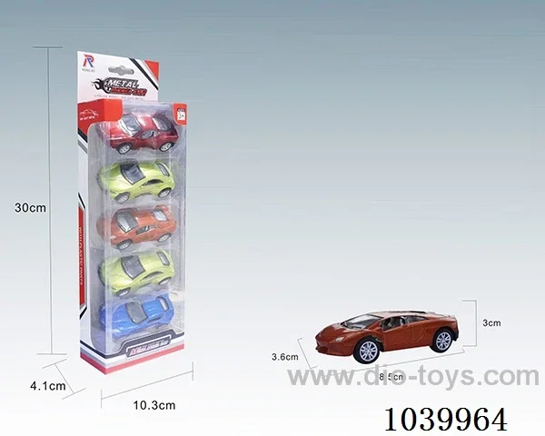 1:50 5PCS pull back alloy car 6sets&6color mixed loading   in window box