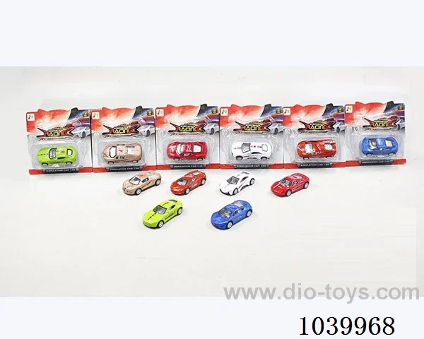 pull back alloy car 6sets&6color mixed loading  in blister card