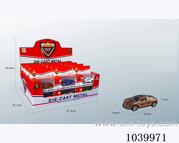 24pcspull back alloy car 6sets&6color mixed loading  in display box
