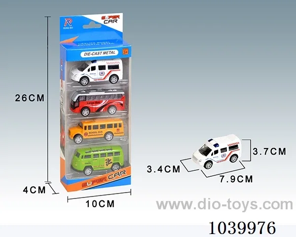 4pcs pull back alloy car 4sets&4color mixed loading   in window box
