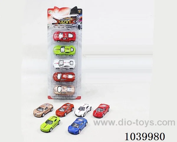 5PCS pull back alloy car 6sets&6color mixed loading  in blister card
