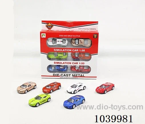 6pcspull back alloy car 6sets&6color mixed loading   in window box