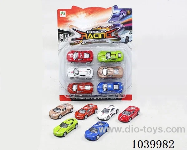 6pcspull back alloy car 6sets&6color mixed loading  in blister card