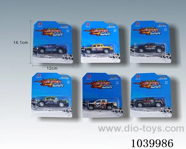 1:50pull back alloy car 6sets&6color mixed loading  in blister card