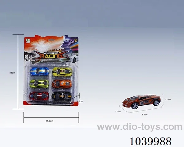 1:50 6pcspull back alloy car 6sets&6color mixed loading  in clam shell