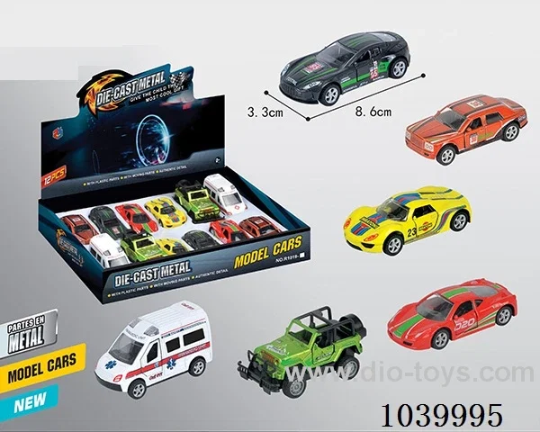 1:50 2pcs pull back alloy car 6sets&6color mixed loading  in display box