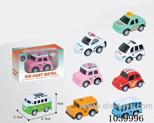 pull back alloy car 8sets&8color mixed loading   in window box